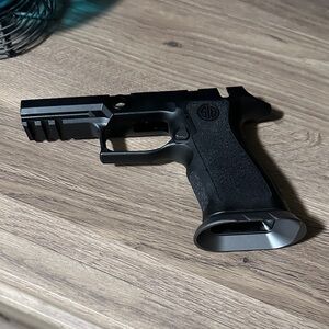 Sig Sauer P320 X Carry Grip module w/Tyrant CNC gray magwell.